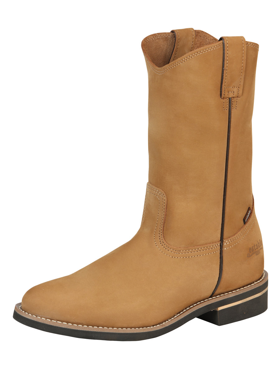 Bota de Trabajo para Hombre Establo - Cuero Nobuck - Canela 303