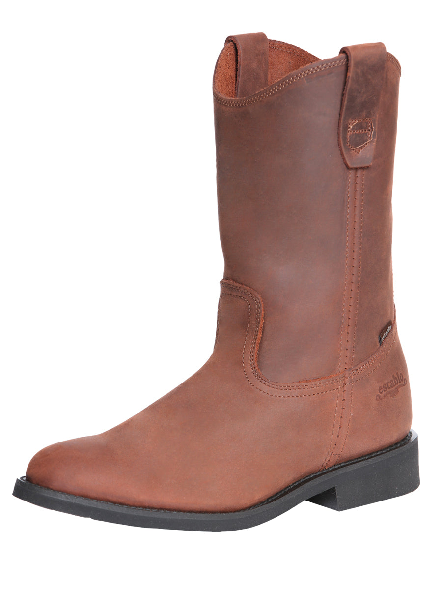 Bota de trabajo para hombre Establo - Piel Grasso - Marrón 315