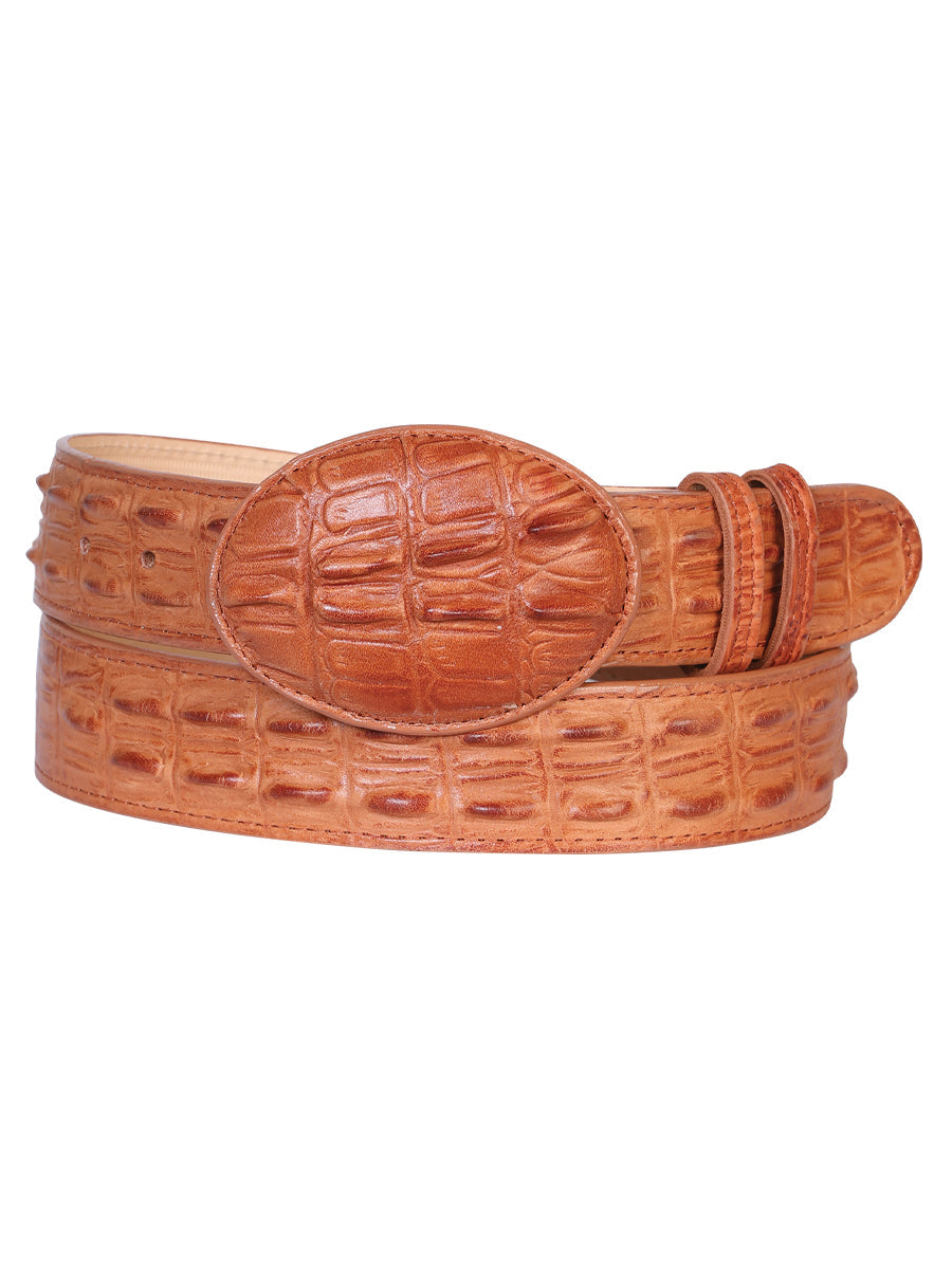 Cinturón de vaquero para hombre - Cola de cocodrilo de imitación - Cognac 685