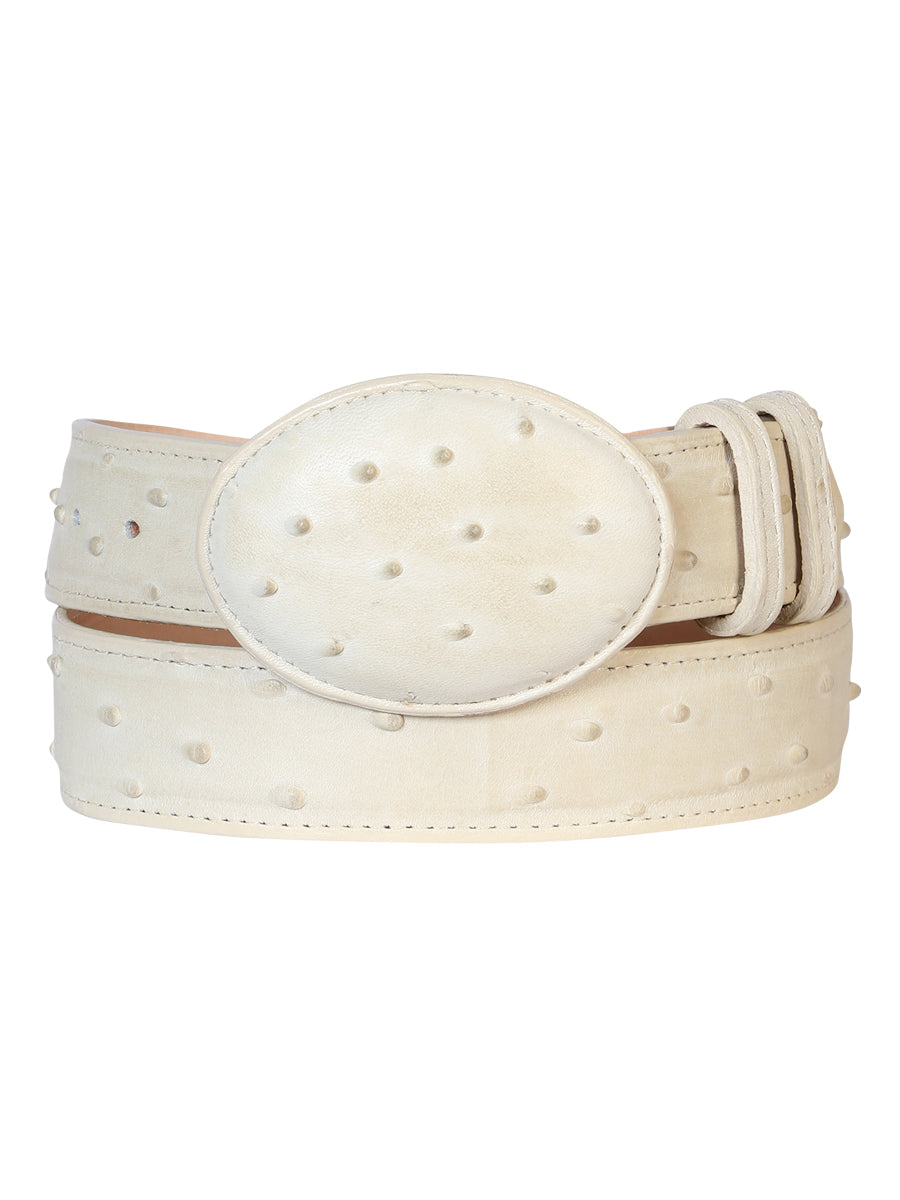 Cinturón vaquero para hombre - Imitación avestruz - Hueso 700