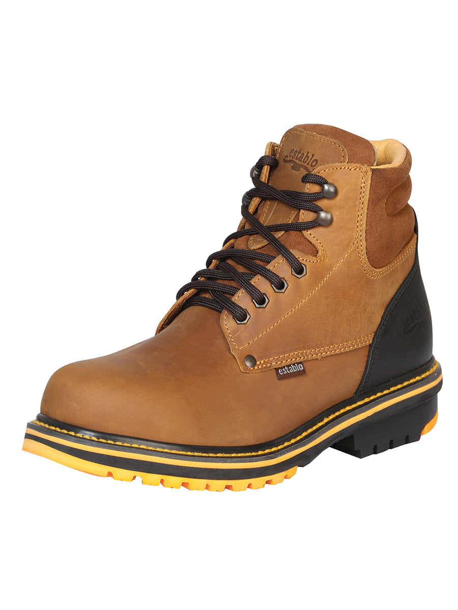 Botín de trabajo Establo para hombre con cordones en color mango/negro

 13359