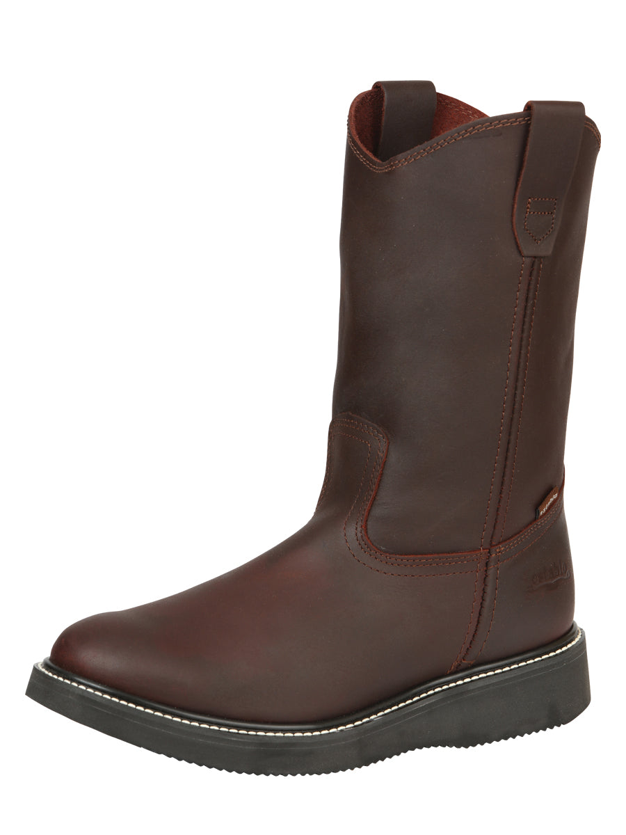 Establo Bota de Trabajo para Hombre de Piel Grasso - Vino 24962