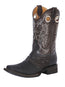 El General Men's Square Toe Cowboy Boot - Keblar Black 33308
