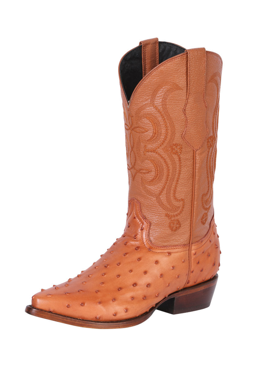 Bota vaquera El Señor de los Cielos - Imitación de avestruz - Cognac 40835