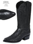 Botas vaqueras de cuero negro con estampado de avestruz - El Señor de los Cielos 40836
