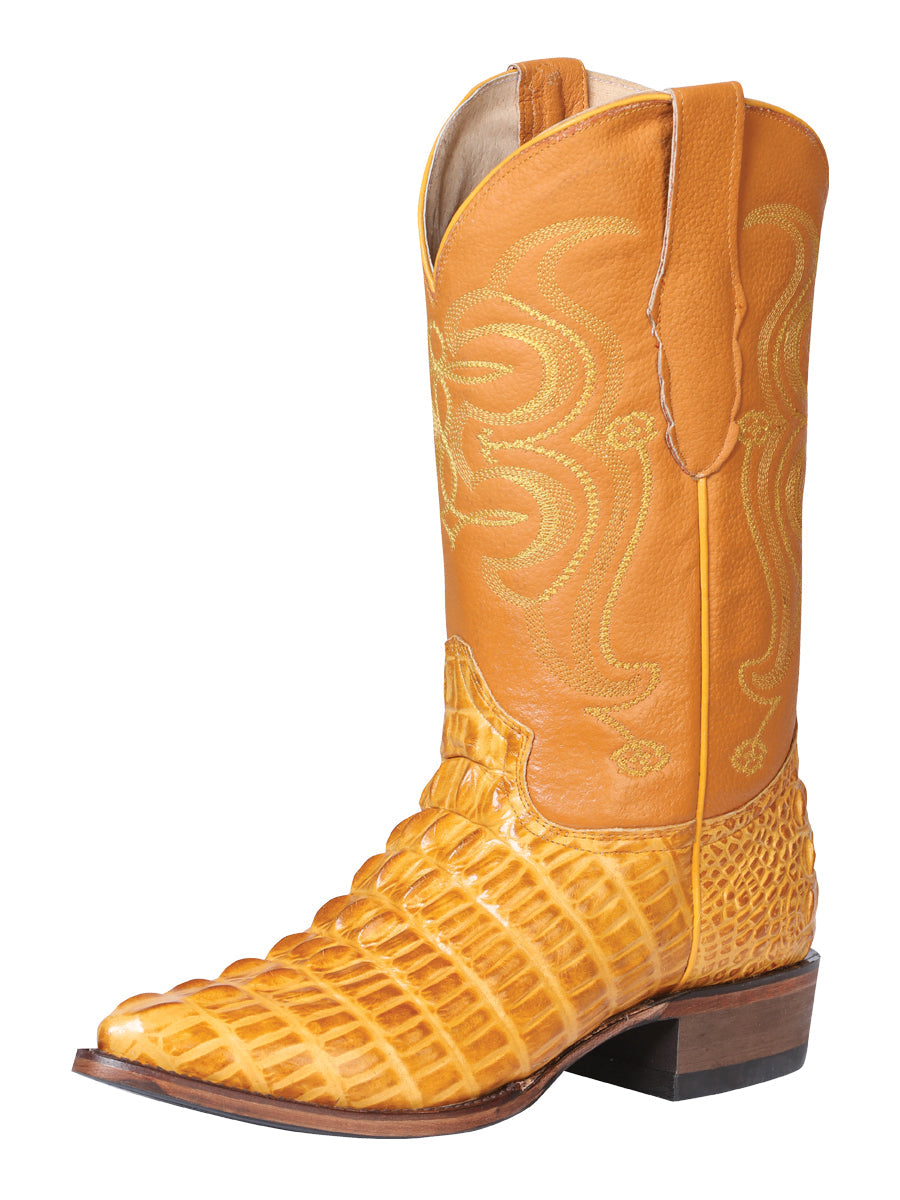 Bota vaquera para hombre El Señor de los Cielos - Piel con estampado de cola de caimán - Mantequilla 40843