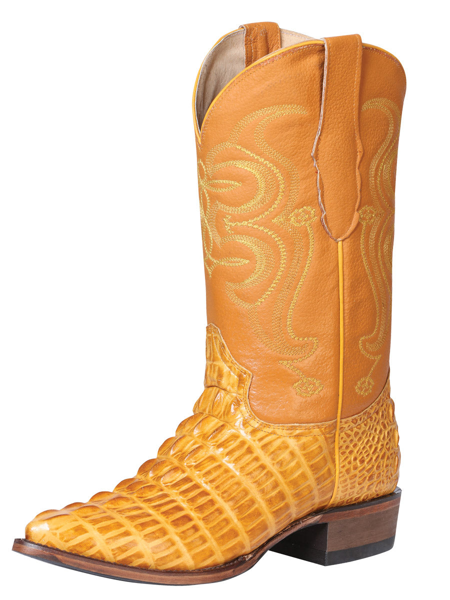 El Senor de los Cielos Cowboy Boot - Imitation Caiman Tail  - Butter 40843
