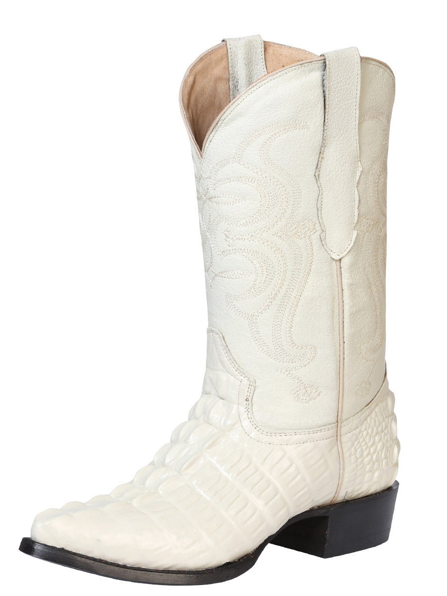Bota vaquera para hombre El Señor de los Cielos - Piel con estampado de cola de caimán - Hueso 40845