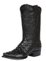 El Senor de los Cielos Cowboy Boot - Imitation Caiman  - Black 40854