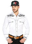 Camisa Western Bordada El General Blanca/Negra 40988