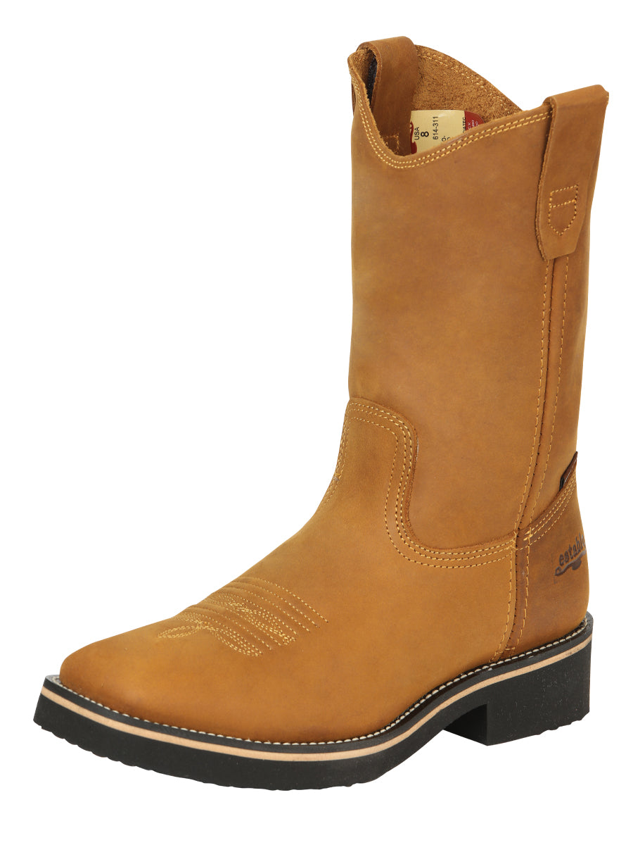 Bota de trabajo Establo para hombre - cuero Crazy en Mango 41549