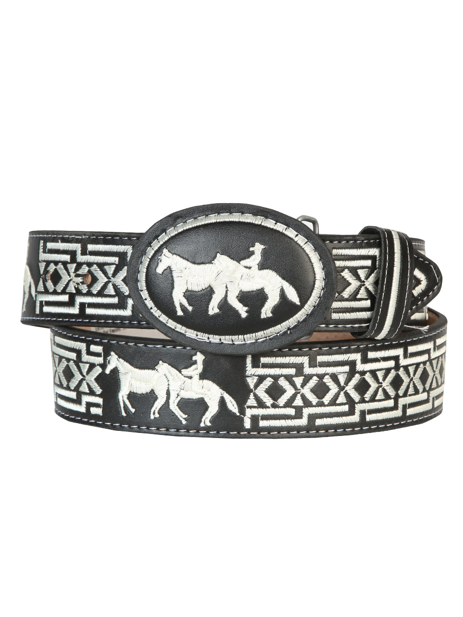 Cinturón Vaquero - El Señor de los Cielos - Caballo - Negro 41690