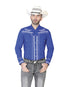 Mens El Señor de los Cielos Charro Embroidery Shirt Royal  Blue/White 42878