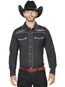 Camisa Occidental El General Bordada Negro/Blanco 42949