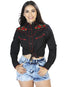 Mujer - Negro - Camisa bordada 42961