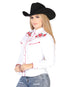 Camisa vaquera de manga larga blanca para mujer 42964