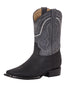 El General Men’s Square Toe Leather Cowboy Boot - Crazy - Black 42998