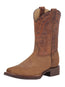 Bota vaquera de cuero para hombre con puntera cuadrada El General - Crazy Tan 43005