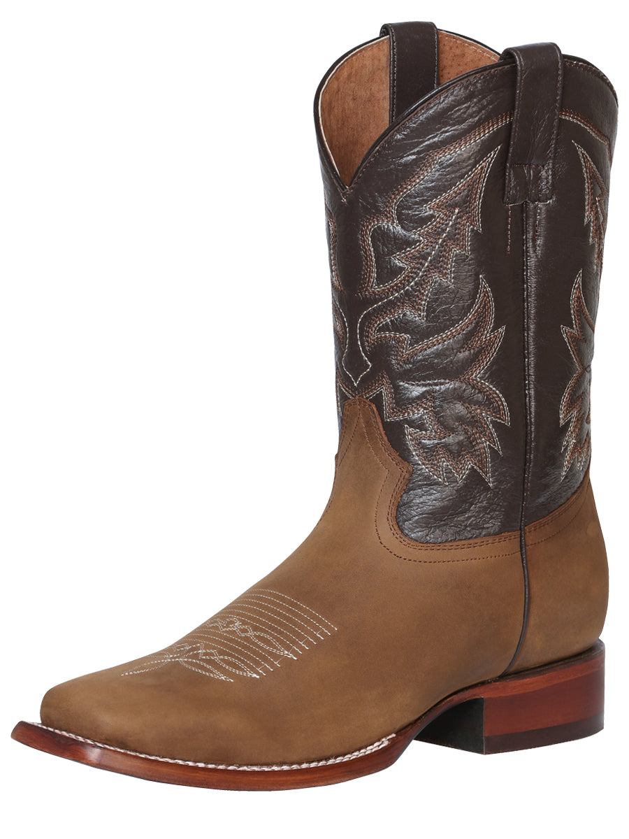 El General Men’s Square Toe Leather Cowboy Boot - Crazy Tan 43007