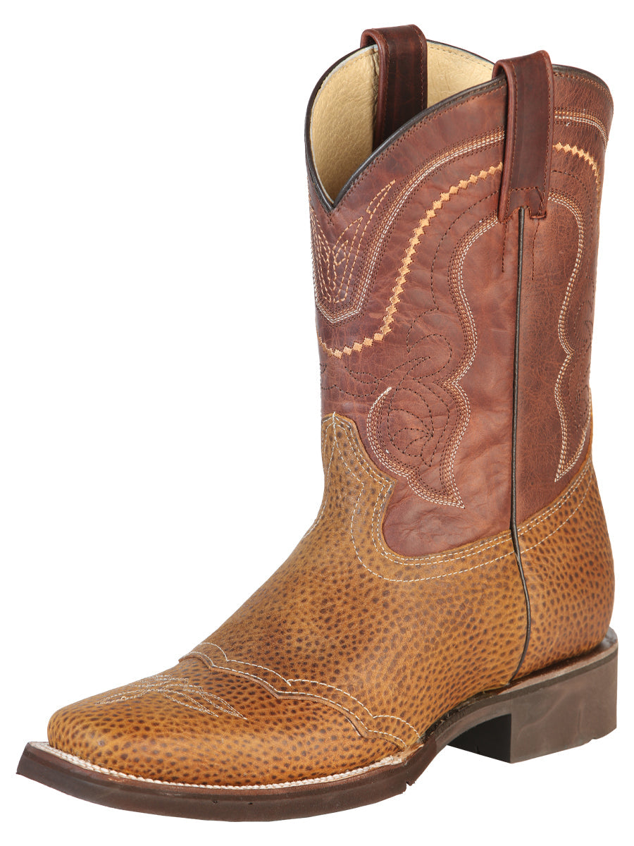 El General Men's Square Toe Cowboy Boot - Crazy  Honey 43012
