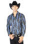 Black And Blue Casual Long Sleeve Shirt 43560