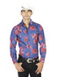 Blue And Red  Casual Long Sleeve Shirt 43563