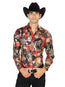 Black Red Casual Long Sleeve Shirt 43569