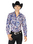 Camisa casual de manga larga azul marino 43577