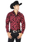 Camisa informal de manga larga color vino oscuro 43585