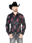 Black Red Casual Long Sleeve Shirt 43673