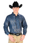 Camisa casual de manga larga azul marino 43768