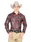 Camisa roja informal de manga larga 43795