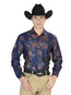 Camisa informal de manga larga azul marino 43808