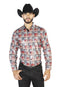 Camisa Casual de Manga Larga a Cuadros Rojos 43816