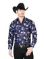 Navy Blue Casual Long Sleeve Shirt 43822