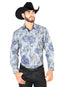 Blue Casual Long Sleeve Shirt 43823