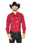 Red Casual Long Sleeve  Shirt 43829