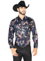 Camisa Negra Informal de Manga Larga 43841