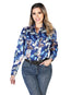 Camisa vaquera de manga larga azul para mujer 43894