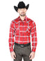 Red With Stripes Casual Long Sleeve Shirt 43928