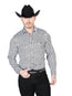 Camisa Informal Blanca y Negra de Manga Larga 43938