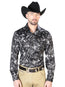 Camisa Informal de Manga Larga Negra y Beige 43946