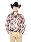 Camisa casual de manga larga marrón claro 43947