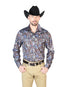 Navy Floral Casual Long Sleeve Shirt 43953