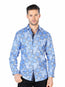 Blue Casual Long Sleeve Shirt 44004