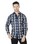 Blue Casual Long Sleeve Shirt 44046