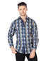 Blue Casual Long Sleeve Shirt 44046