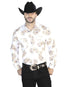 Camisa informal de manga larga dorada Off White 44064