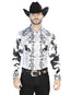 White Black Casual Long Sleeve Shirt 44066