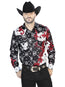 Black And Red Casual Long Sleeve Shirt 44076